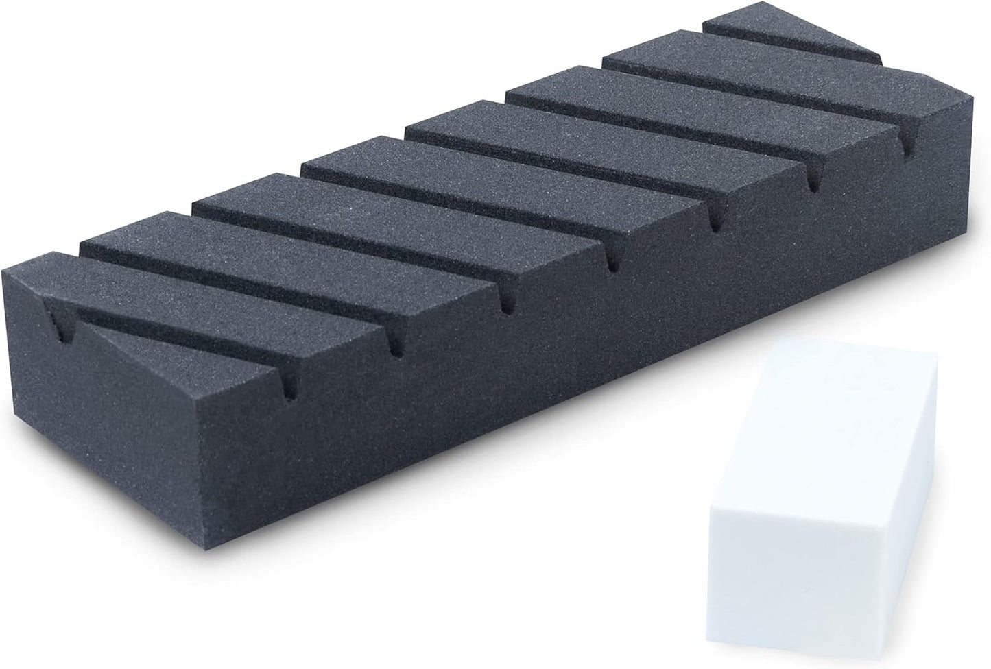 Flattening Stone Set, Two Sharpening Stones Flattener, Grit 180 Black & 320 White Whetstone - Fixer with Grooves for Repair any wet stone