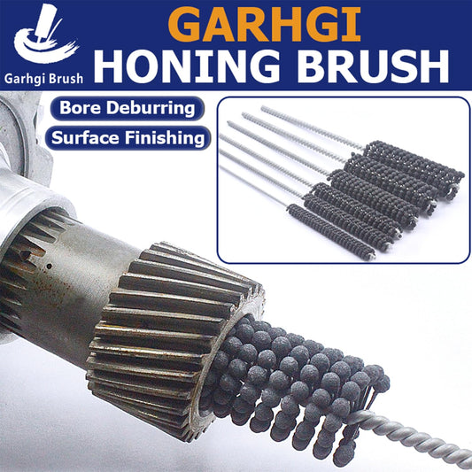 Garhgi 0.177" (4.5mm) Cylinder Hone Brush, 240 Grit Silicon Carbide Abrasive Nylon Spheres for Metal Stainless Steel Cast Iron Deburring Deglazing Surface Finishing Small Diameters