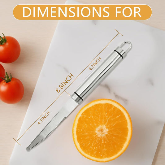 Stainless Steel Grapefruit Knife Curved Serrated Blade - Ergonomic Fruit Cutter for Citrus, Kitchen Tool with Dishwasher Safe Design