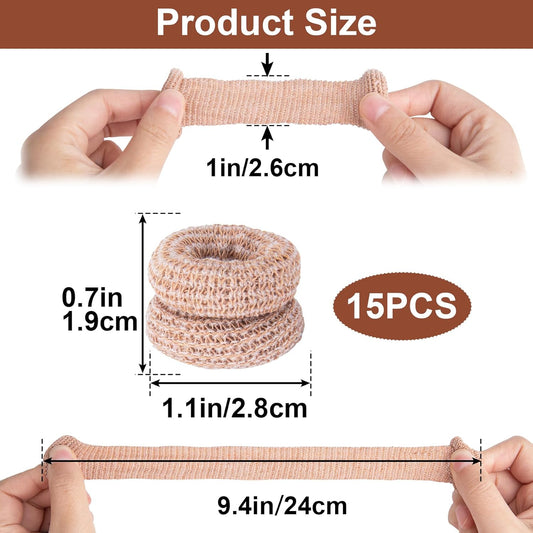 15PCS Fingertip Bandages Cots, Breathable Thumb Protectors, Elastic Finger Covers Guards for Wounds, Reusable Finger Gloves for Painting, Cleaning, Gardening - Skin Color
