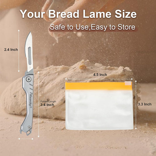 2026 New Model Premium Bread Lame – Professional Foldable Dough Scoring Tool with Food-Grade Carbon Steel Blades, Extra 5 Replacement Blades Included, Safe Design & Textured Handle