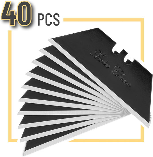 Bates- Utility Knife Blades, Serrated Edge, 100 Pack, Carbon Steel, Silver, Standard Size Replacement Blades for Box Cutter, Utility Knife Refills