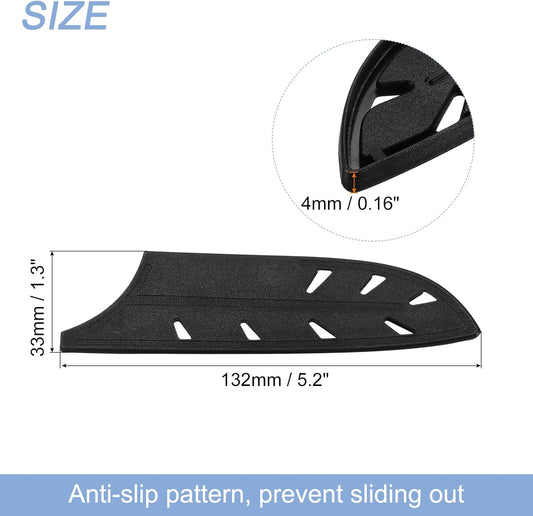 uxcell Knife Cover Sleeves Blade Edge Guards for 5" Santoku Knife Blade Edge Protector Universal Knife Sheath for Kitchen, Black
