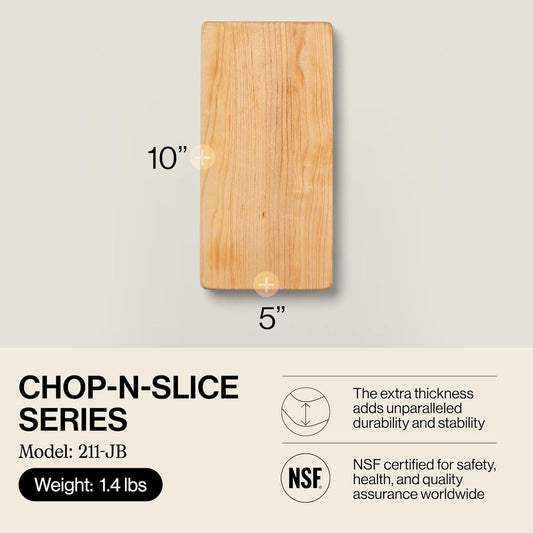 John Boos Chop-N-Slice Series Rectangular Wooden Maple Cutting Board 18”x12” – 1.25” Thick, 8-lb Reversible Butcher Block with Eased Corners & Edge-Grain – Made in the USA