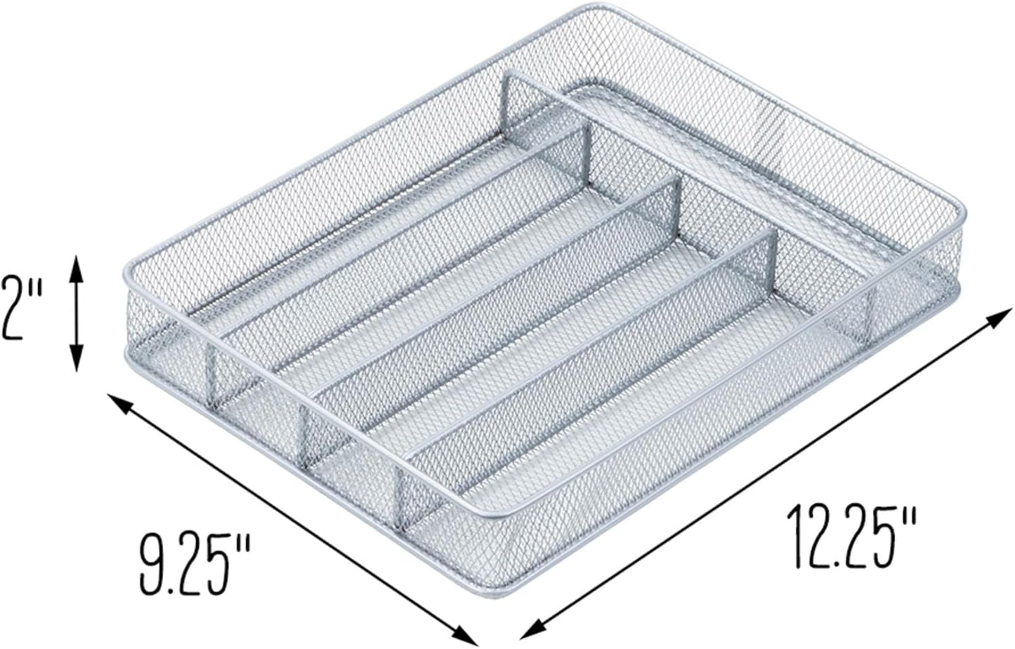 Honey-Can-Do KCH-02163 Steel Mesh 7-Compartment Expandable Utility Drawer Organizer, Silver