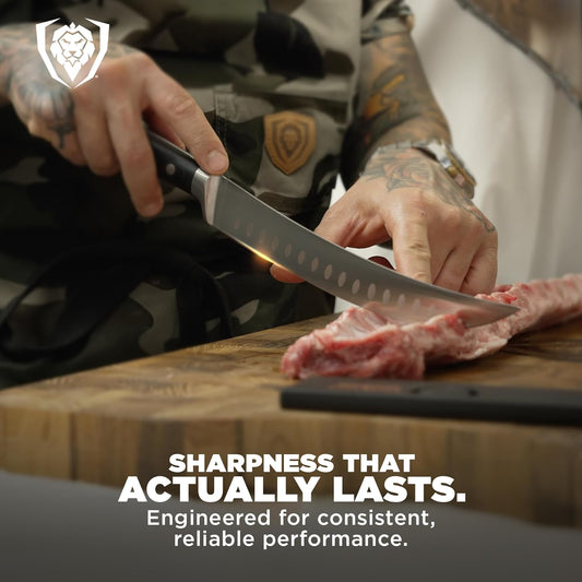 Dalstrong Butcher Knife 10 inch Carving Knife - Forged High-Carbon German Steel - Sheath - Gladiator Series Elite - Meat Cutting Brisket Knife - Razor Sharp Set Meat Kitchen Knife - NSF