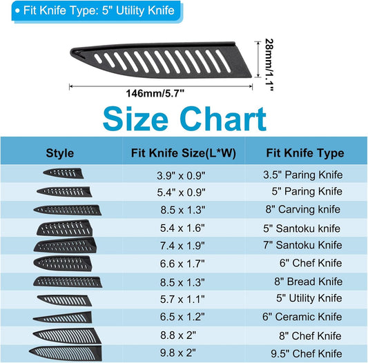 PATIKIL PP Safety Knife Cover Sleeves for 9.5" Chef Knife, 3 Pack Knives Edge Guard Blade Protector Universal Knife Sheath Portable for Kitchen, Black