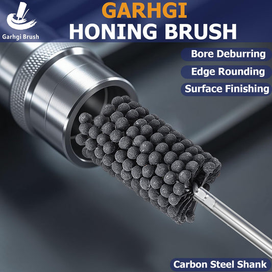 0.591"(15mm) Cylinder Hone Brush with Round Carbon Steel Shank in 120 Grit SiC Abrasive Nylon Balls for Deburring Small Engine Cylinders Brake Piston Rings Guides Tubes Cam Bearings