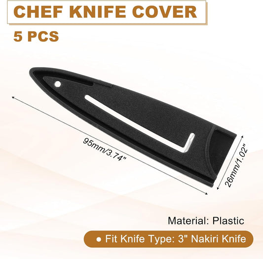 PATIKIL 2Pcs PP Universal Knife Cover, Knife Protector Sleeve for 3" Paring Knife Blade Guard for Kitchen, Dining Room, Black