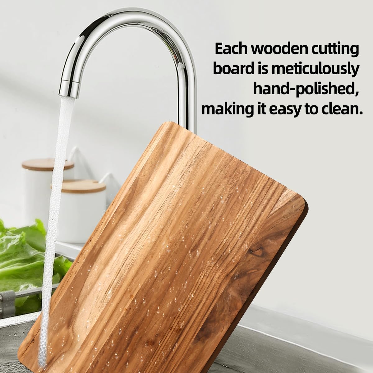 Teak Wood Cutting Board Set of 3 for Kitchen, Thick Chopping Board, Large Wooden Cutting Board Set, Wooden Trays for Turkeys, Meat, Fruit and Cheese