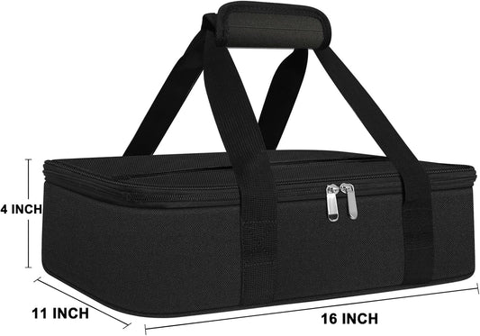 esouler Insulated Casserole Carrier Bag Hot & Cold Food Carrier Bag Lasagna Holder Lunch Bag for Picnics, Parties, Travel, Fits 9 x 13 Inches Casserole Dish-Grey