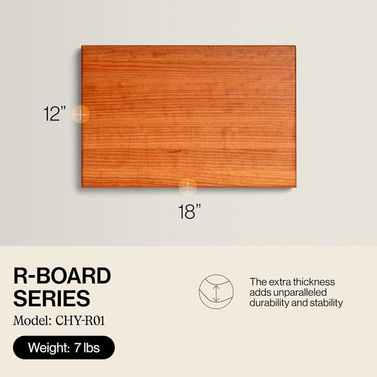John Boos R-Board Series Rectangular Wooden Maple Cutting Board 20”x15” – 1.5” Thick, 12-lb Reversible Butcher Block with Edge-Grain & Finger Grips – Made in the USA