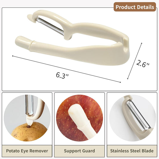 Apple Peeler with Support Guard – Easy and Safe Tool for Peeling Apples, Fruits and Vegetables Without Finger Strain or Cuts