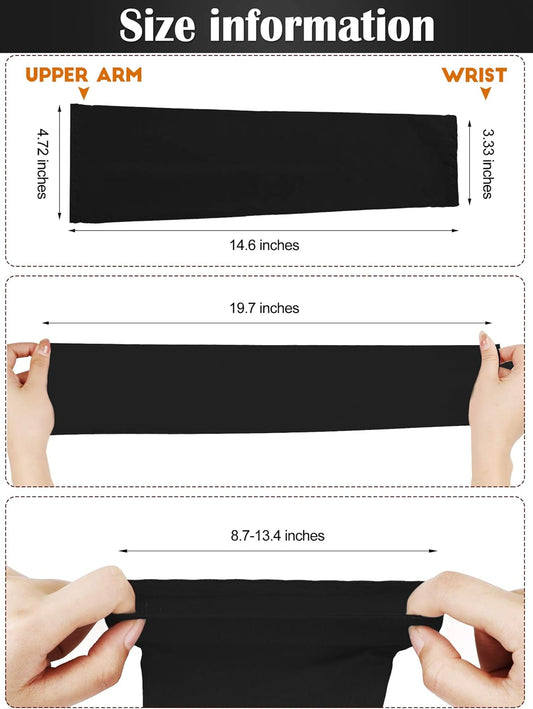 Bememo 16 Pairs UV Sun Protection Arm Sleeves for Men Women Cooling Arm Sleeves for Sports Workouts Tattoo Covers