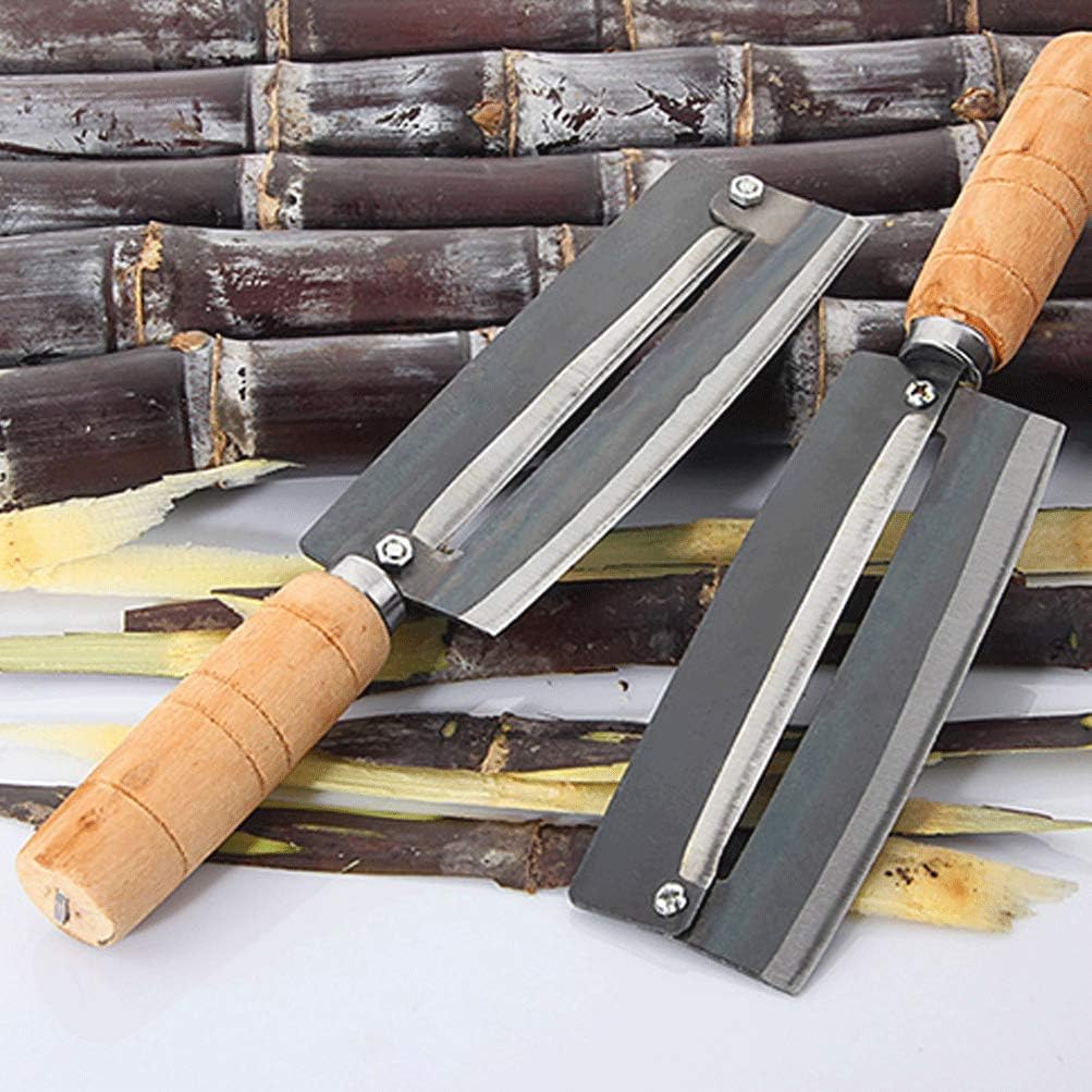 Sugarcane & Pineapple Peeling Knife - Sugar Cane Peeler - High Carbon Steel - Non-slip Wooden Handle