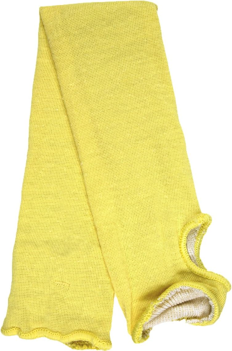 MCR Safety 9379KCT Kevlar Cotton Regular Weight Sleeve with Thumb-Slot, Yellow, 22-Inch