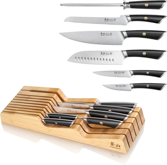 Cangshan ELBERT Series German Steel Forged 7-Piece In-Drawer Set, Bamboo (White)