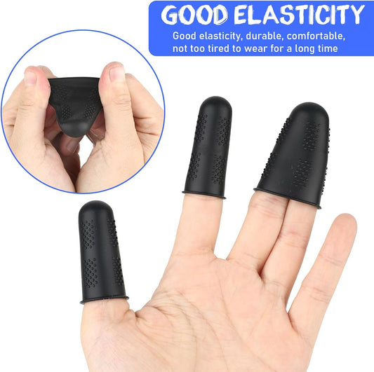 Silicone Finger Protectors, 12 PCS 3 Sizes Rubber Fingers Tips Silicone Finger Tip Protectors Rubber Thumb Protector Fingers Thimble Guard Tips Caps Cover for Embroidery Sewing Cutting Sorting Task