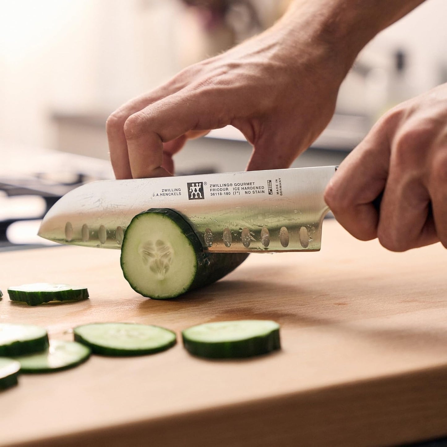 ZWILLING Gourmet 7-inch Hollow Edge Santoku Knife