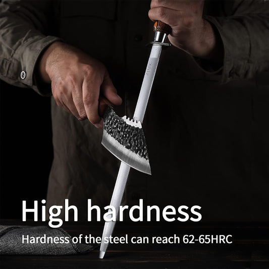 Sharpening Steel 10 inch Professional Knife Sharpener Honing Rod, Fine Lines, High hardness, Flat Knife Honing Steel