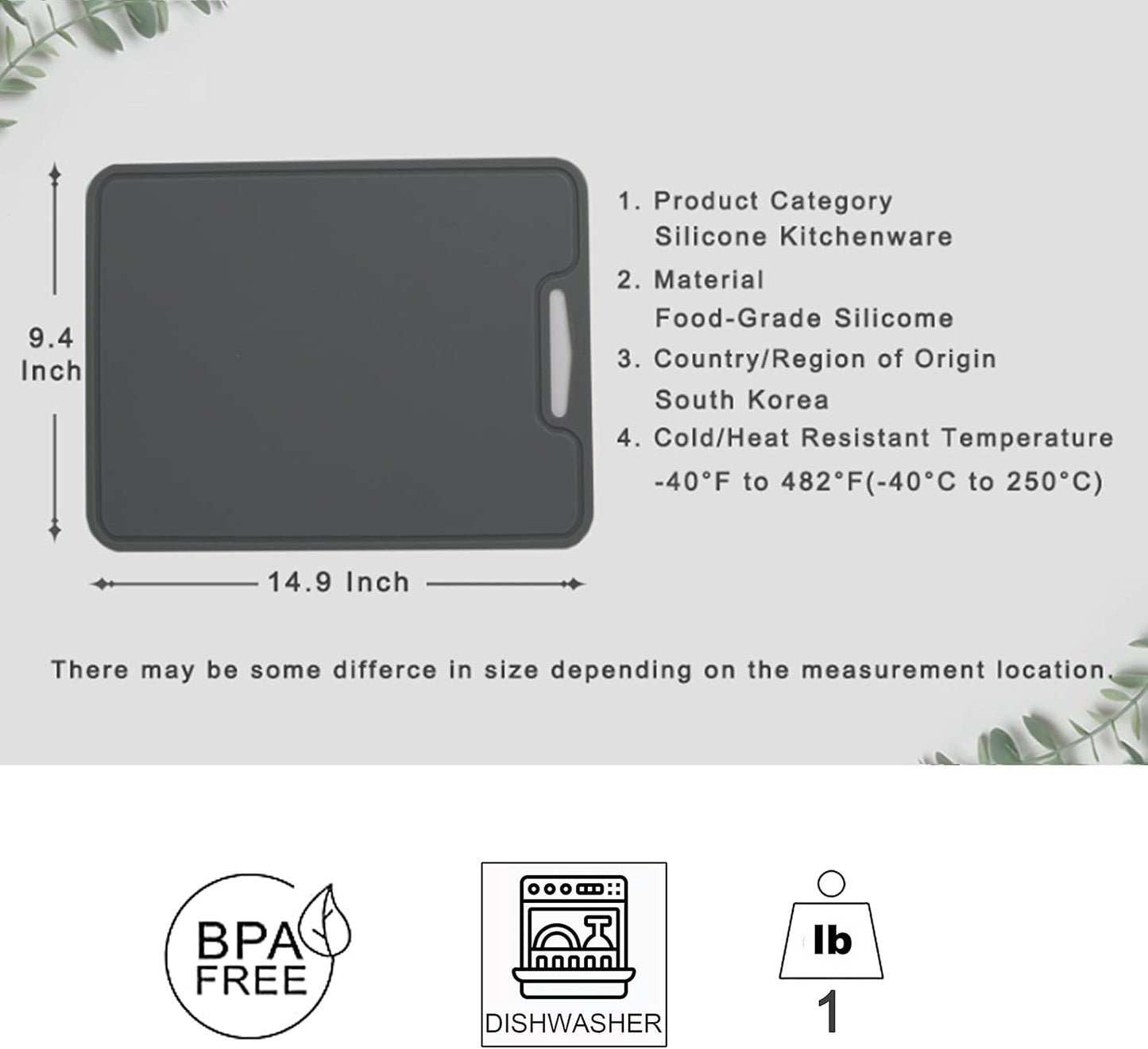 Premium Thick & Flexible Silicone Cutting Mat, BPA Free, Knife Friendly, Non-Toxic, Anti-Slip, Dishwasher Safe, Space Saving, Easy Grip Handle, Ergonomic Design, Chopping Board (Blue, Medium)