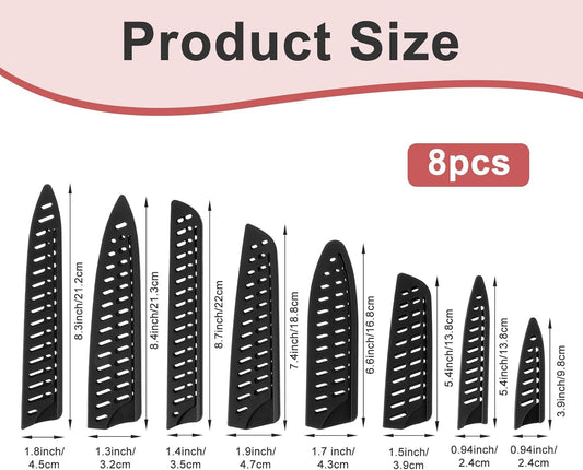 8PCS Chef Knife Sheath, Edge Guards Set, Safety Knife Covers, Universal Blade Covers, Sheath Blade Protector for 10" 8" 5" 3.5" Chef Knives, Utility Knives