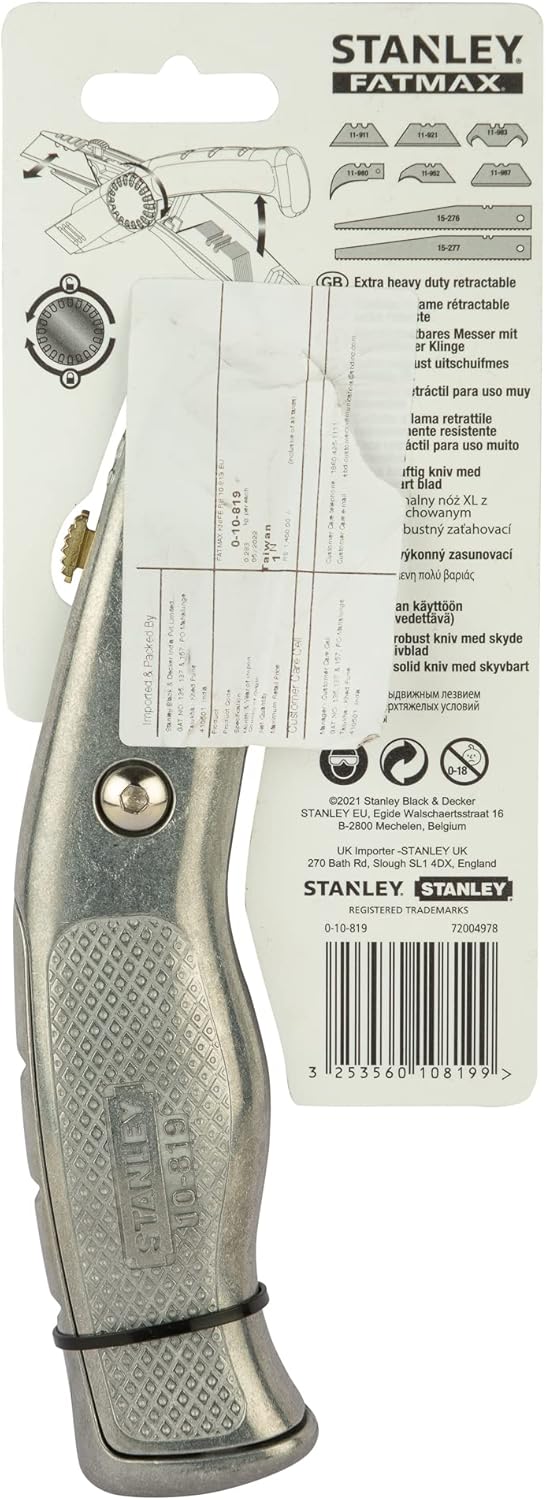 Stanley 0-10-819 Snap Off Knife "Pro" with retractable blade, Silver