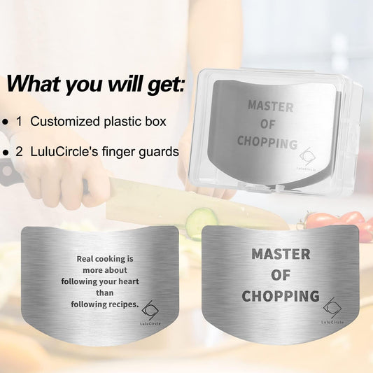 Finger Guards for Cutting, Stainless Steel 304 Finger Guard for Cutting Food, Finger Protectors, Finger Protector, Avoid Hurting when Slicing and Dicing, Black 2 Pieces