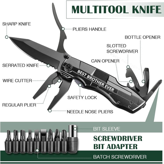 Gifts for Men Him Dad Boyfriend,Multitool Pocket Knife for Men,Anniversary Christmas Gifts for Birthday,Hiking Camping Knife with Screwdrivers Pliers Bottle Opener