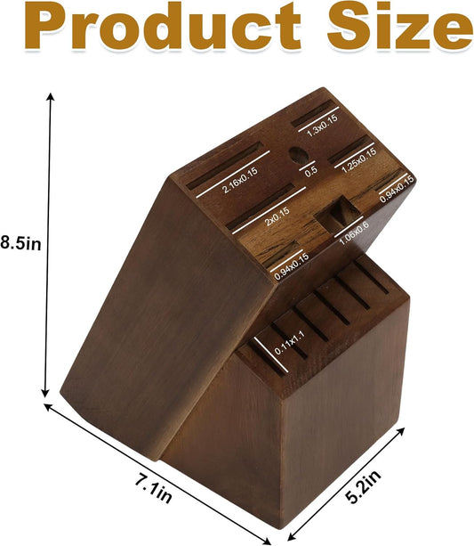 Wood Knife Block,14 Slots Universal Knife Holder for Countertop and Kitchen