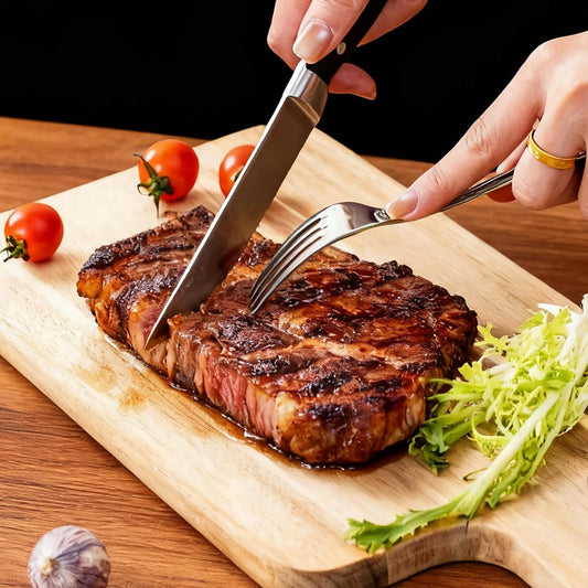 4.5 Inch Steak Knife Set of 4, Knives Set for Kitchen, Paring Knife, Stainless Steel Serrated Knife, Lacquered Wood, Black