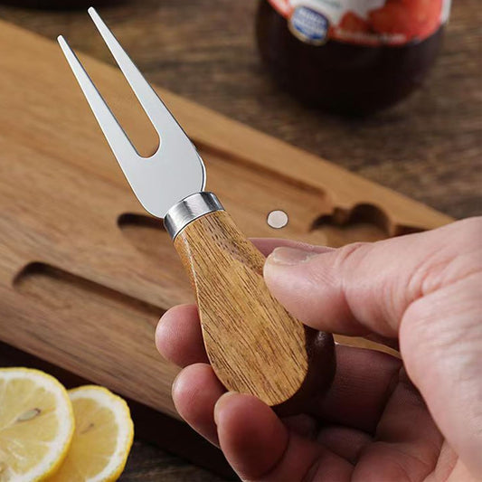 6 Pieces Cheese Knife Set,Cheese Knives Wood Handle Stainless Steel Cheese Slicer Cutter Fork Spreading Cheese Knife Gift Set of 6 Charcuterie Board Accessories for Party Wedding Christmas