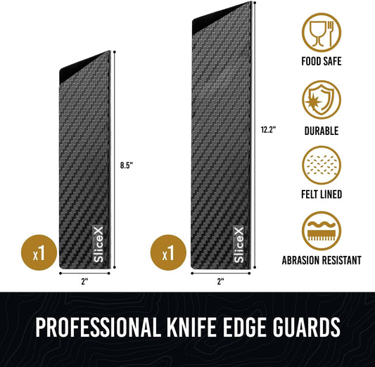 Knife Sheaths for Kitchen Knives 8"-12" Universal Knife Edge Guards Set | Cover with Extra Strength | BPA-Free Guards | Non-toxic and Food Safe (2 Pcs)