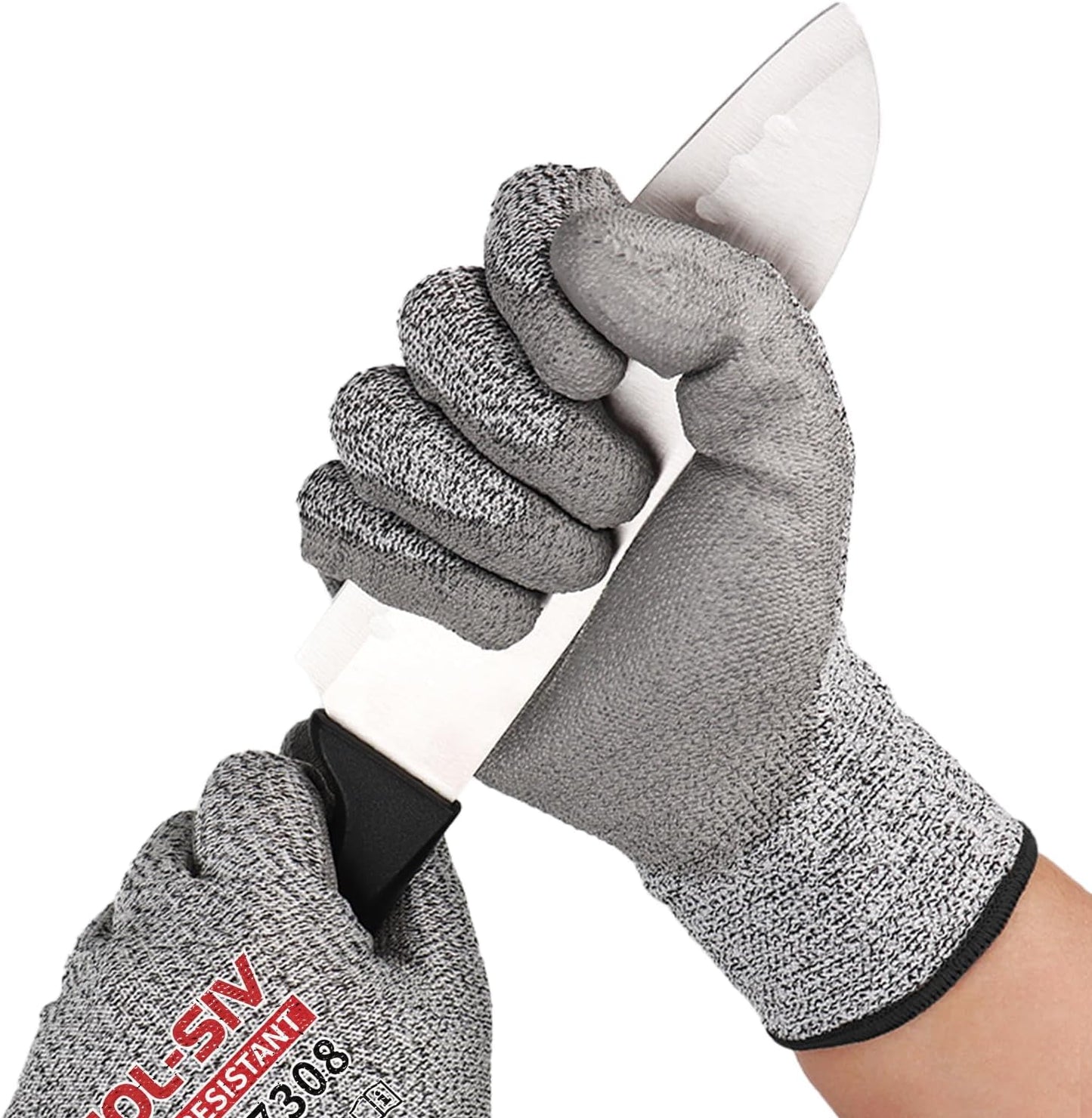 ANSI A9 Cut Resistant Gloves,Cut Resistant Work Gloves,Cut Proof Gloves Nitrile Coated For Metal Fabrication,Woodworking, Construction,Touch Screen,Large