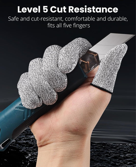 10 PCS Finger Cots Cut Resistant Protector, Finger Covers for Cuts, Cut Resistant Finger Protectors for Kitchen Work Sculpture Garden, Anti-Slip, Reusable
