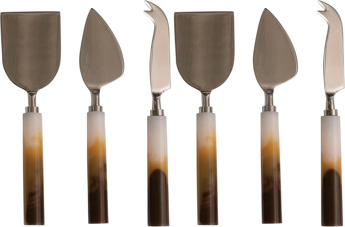 Bloomingville Stainless Steel and Resin Cheese Knives, Multicolor