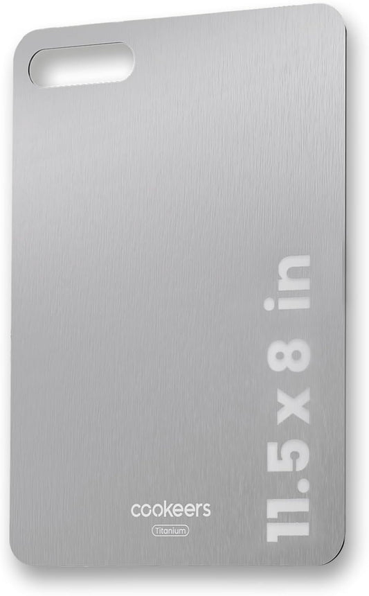 Titanium Cutting Boards Set for Kitchen camping Healthy Food Plate Small | size 11.5x8“, Ultra 3mm Lightweight, Food Grade Non Toxic Serving Platter, Easy carrying, Easy Clean, Bread Fruit Meat.