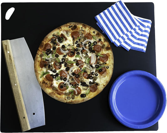 Please review description before purchase. Set of 2 Cutting board mat (Black-White, X-Large 22.5w"x20"hx.040"thick)
