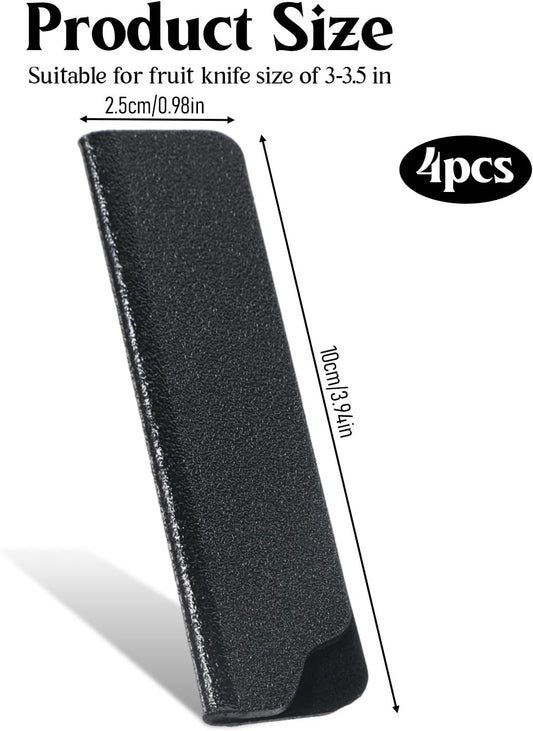4 Pcs Universal Knife Covers or Sleeves for 3.5'' Paring Fruit Knife, Knifes Edge Guards, Waterproof Abrasion Plastic Knifes Cover for Kitchen Knives