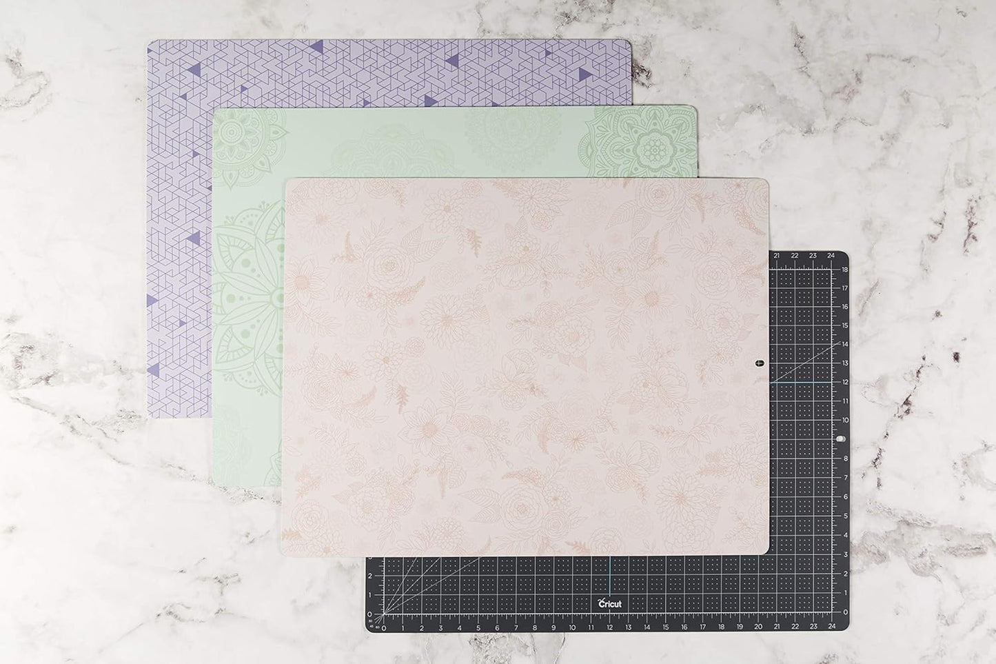 Self Healing Cutting Mat - Mat for use with TrueControl Knife, Rotary Cutter, Craft Knife, Xacto Knife - 12" x 12", Decorative, 2X Healing, Extra-Thick Cutting Mat, Rose