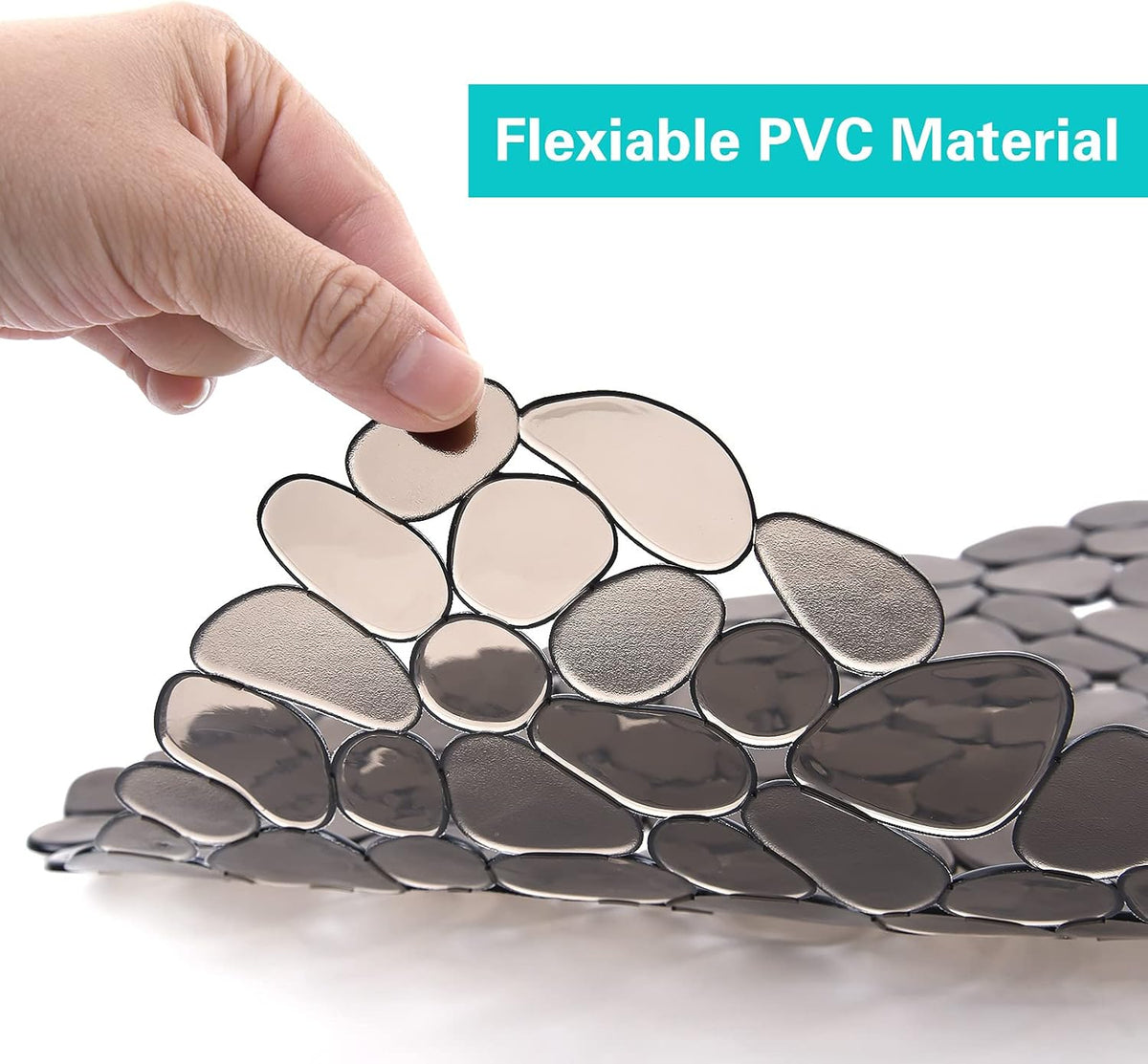 Kitchen Sink Mat Pebble Protect Mat PVC Eco-friendly Adjustable Stainless steel/ Porcelain Dish Drying Pad Protector for Bottom of Kitchen Sink, 15.8 x 11.8 inches (2 Pack, Black and Gray)