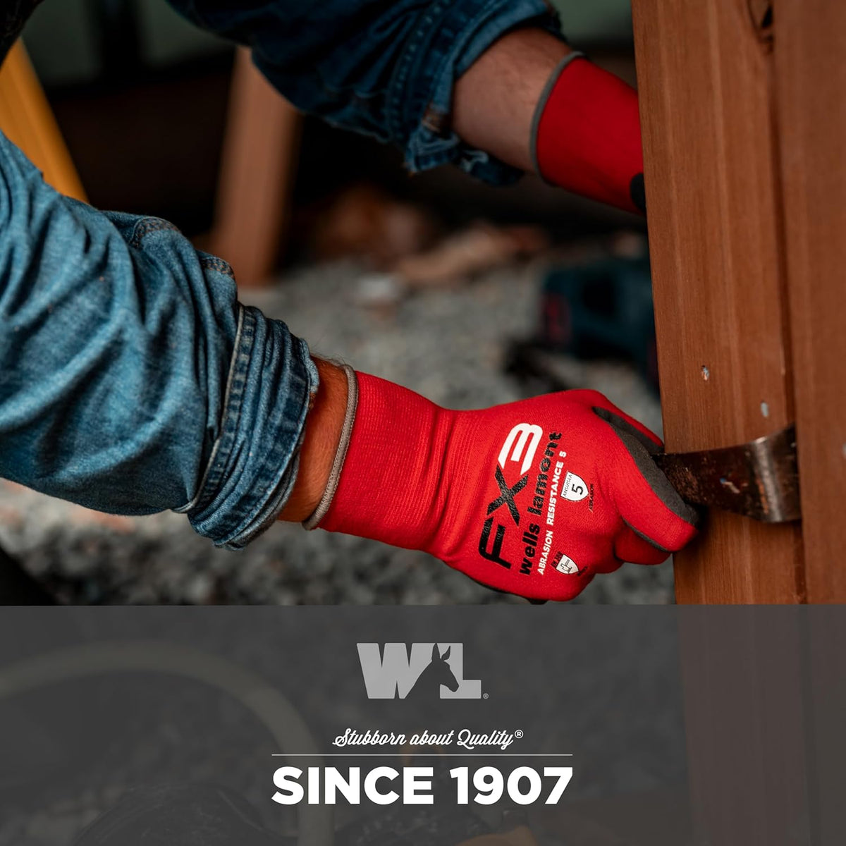 Men's FX3 Nitrile Coated Grip Work Gloves – Tear & Abrasion Resistant – Heavy Duty for Construction, DIY, Mechanics – Breathable 15-Gauge Nylon/Spandex Shell – Red - M
