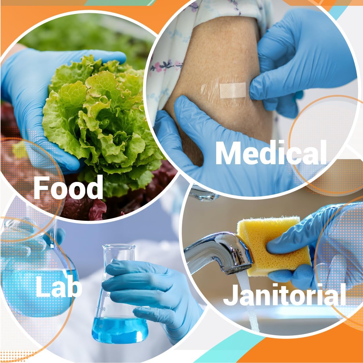 Nitrile Gloves Disposable Latex Free | 4 Mil Powder Free, Food Safe, Kitchen & Medical - Cleaning & Tattoo Supplies