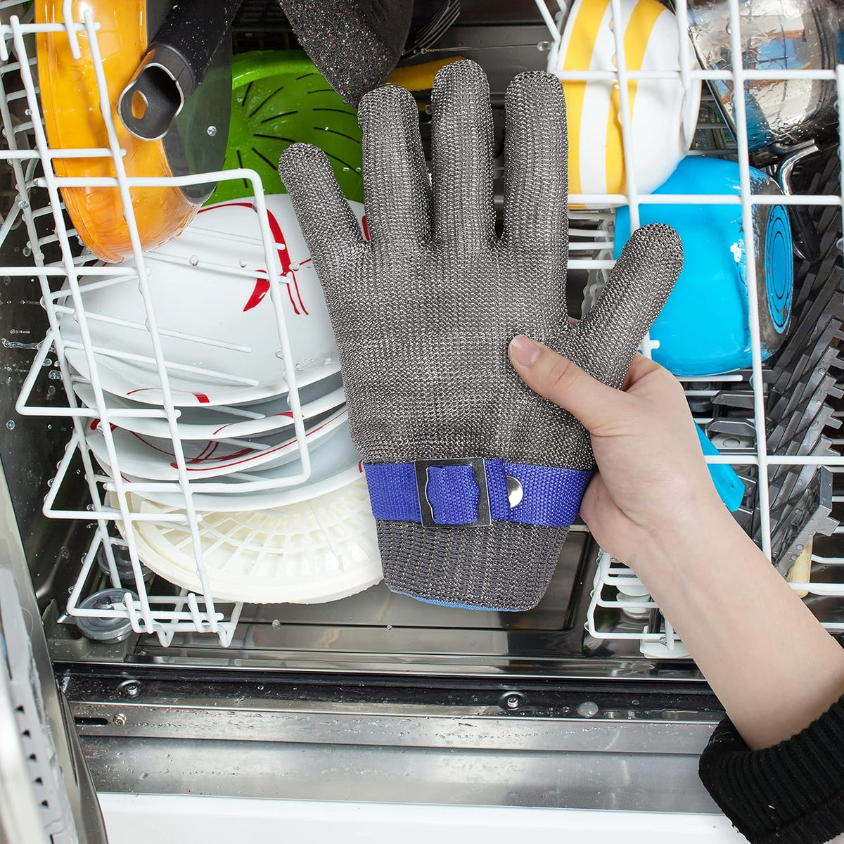 Level 9 Cut Resistant Gloves Stainless Steel Mesh Metal Glove Safety Work Glove for Meat Cutting Kitchen Chef Slicing