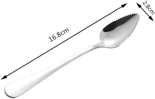 2Pcs Grapefruit Spoon Stainless Steel Fruit Spoon, Stainless Steel Spoon, Serrated Edge Ice Cream Scrape Cut Spoons For Fruit Dessert Cheese Vegetables Kitchen Tool with Non-stick Plating