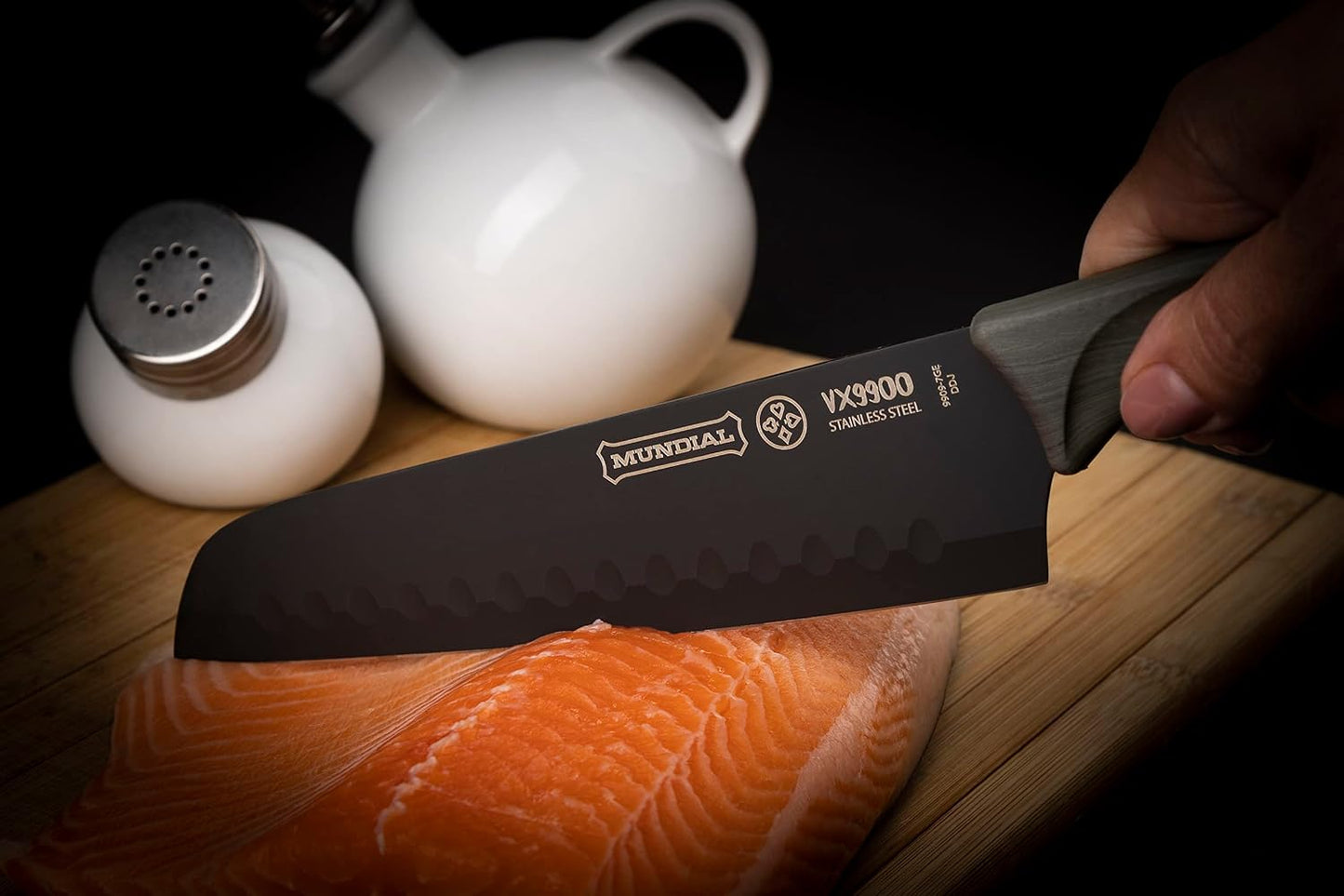 Stainless Steel, Set of 5 Black Kitchen Knives with Plastic Protectors, Ideal for All Cutting, Slicing, and Chopping Needs, Sleek Black Blades with Comfortable Ergonomic Handles