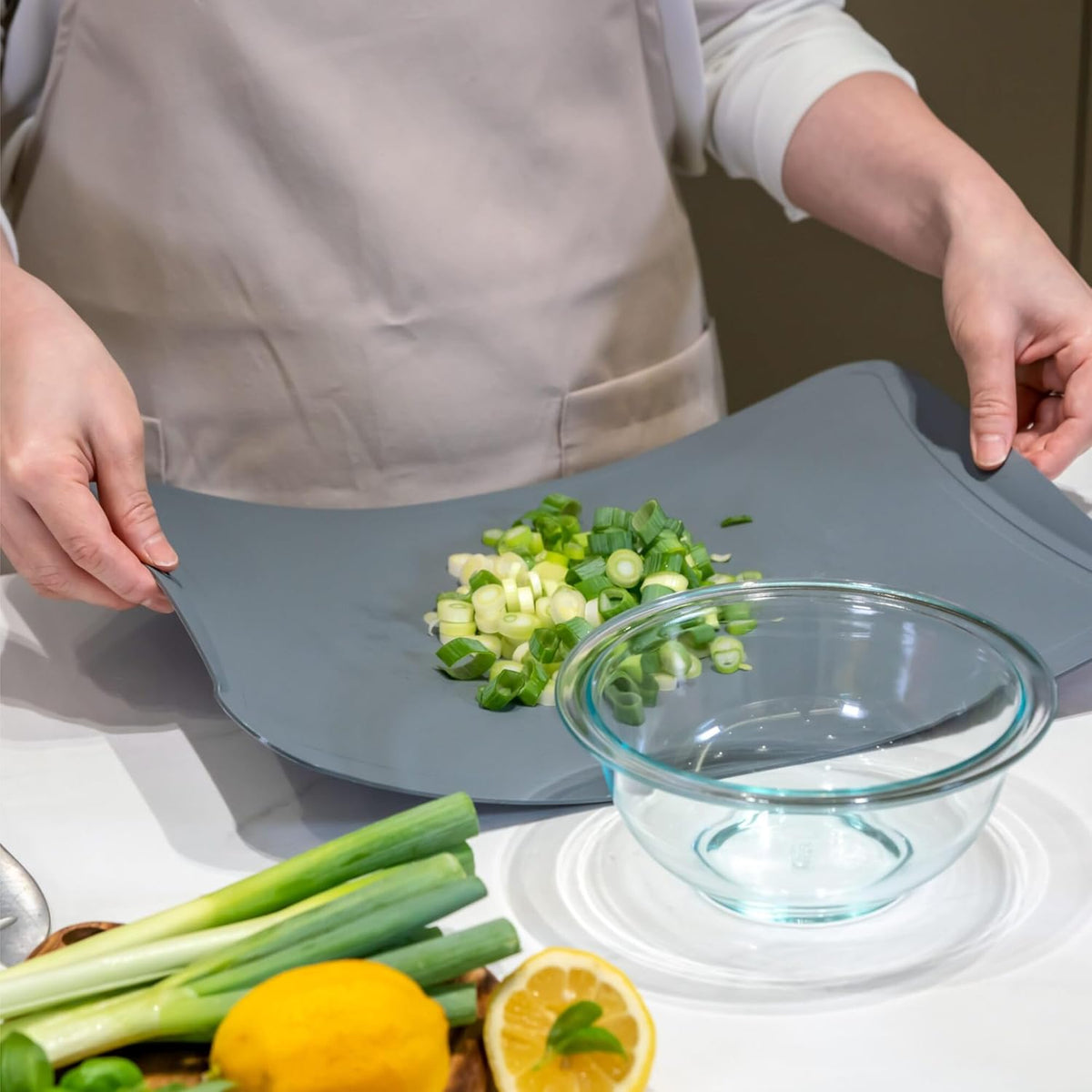 TPU Cutting Board, Medium, Made in Korea, Blue | Gentle on Knife Edges. Flexible and Durable.