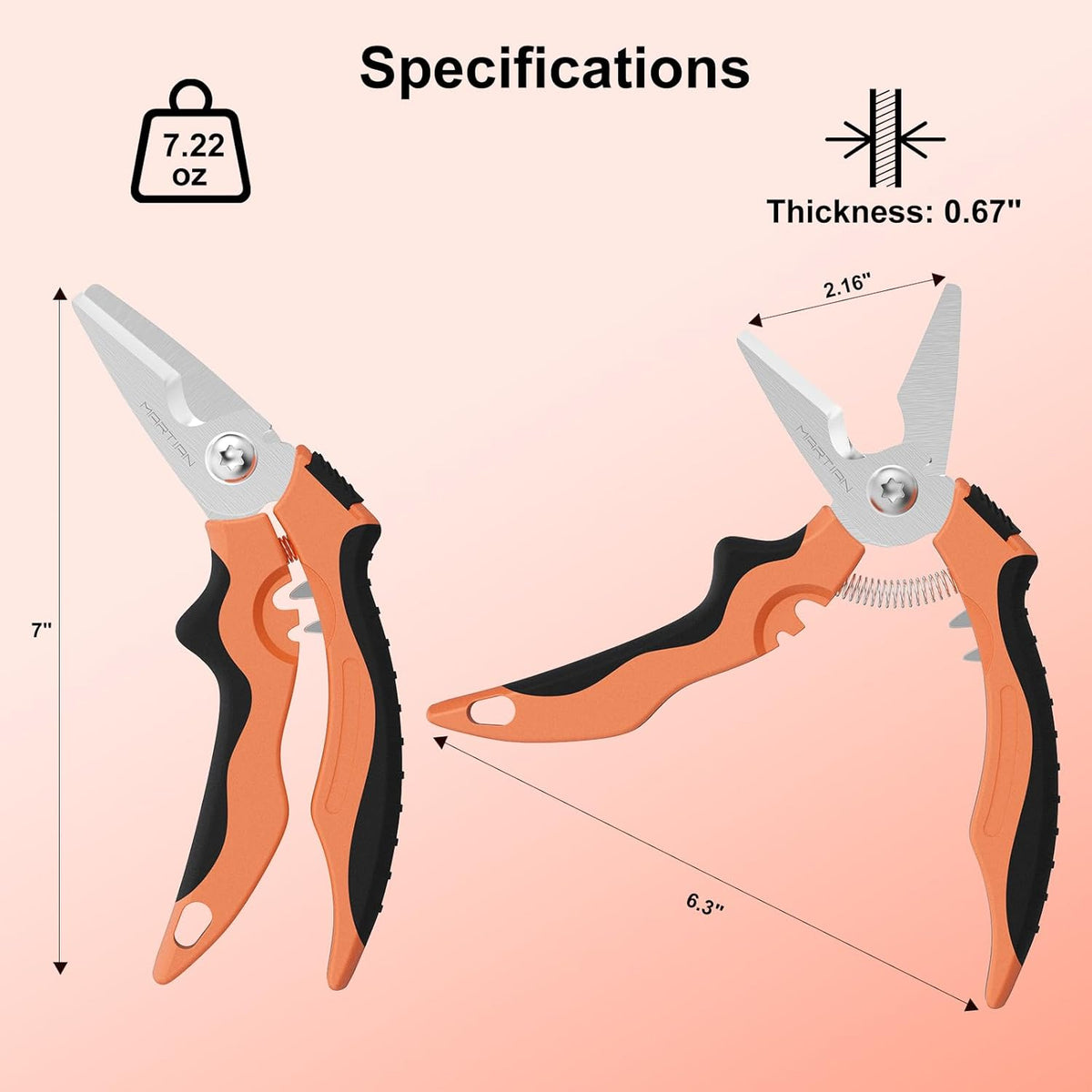 Tin Snips - Stainless Steel Utility Scissors, Wire Cutters Heavy Duty | adaptive scissors, scissors all purpose heavy duty, bypass pruners, heavy duty pruning shears