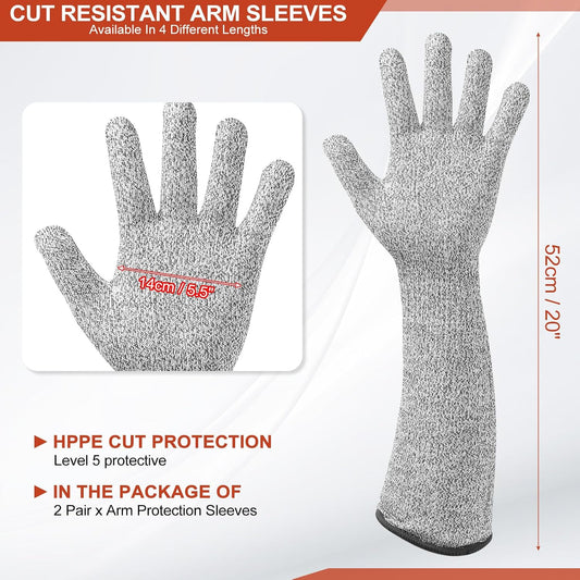 Cut Resistant Sleeves with Gloves, Arm Protection Sleeve HPPE Farmer Gardening Sleeves for Welding, Farming