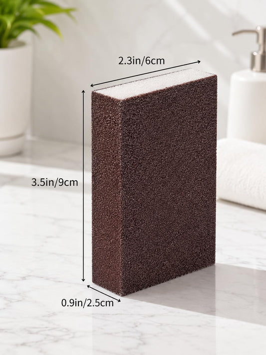 2 Pack Sandpaper Magic Sponge Cleaner Set, Ergonomic Handle Scrubber for Pots Pans Dishes, Rust Scale Removal Pad, Kitchen Cookware Stain Remover Tool